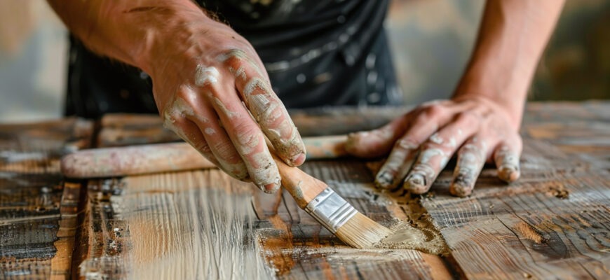 Покраска дерева под старину